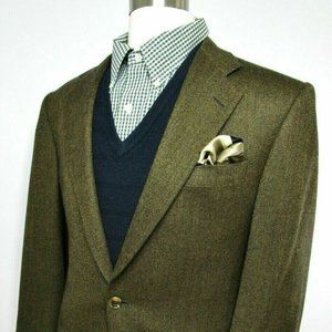 Hickey Freeman Cashmere Wool Blend 40R Herringbone